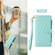 iPhone 13 Pro Max Rhombic Zipper Wallet Leather Phone Case - Cyan