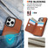 iPhone 13 Pro Max RFID Anti-theft Card Ring Holder Phone Case - Brown