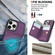 iPhone 13 Pro Max RFID Anti-theft Card Ring Holder Phone Case - Dark Purple