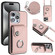 iPhone 13 Pro Max Organ Card Bag Ring Holder Phone Case with Long Lanyard - Pink
