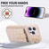 iPhone 13 Pro Max Vertical Card Bag Ring Holder Phone Case with Dual Lanyard - Beige