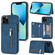 iPhone 13 Pro Max Zipper Card Holder Phone Case - Blue