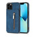 iPhone 13 Pro Max Zipper Card Holder Phone Case - Blue