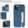 iPhone 13 Pro Max Zipper Card Holder Phone Case - Blue