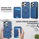 iPhone 13 Pro Max Skin Feel Detachable Card Bag Magsafe Phone Case - Blue