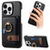 iPhone 13 Pro Max Litchi Leather Oil Edge Ring Card Back Phone Case - Black
