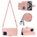 iPhone 13 Pro Max Rhombic Texture Flip Leather Phone Case with Long Lanyard - Coral Pink