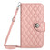iPhone 13 Pro Max Rhombic Texture Flip Leather Phone Case with Long Lanyard - Coral Pink