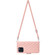 iPhone 13 Pro Max Rhombic Texture Flip Leather Phone Case with Long Lanyard - Coral Pink