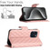 iPhone 13 Pro Max Rhombic Texture Flip Leather Phone Case with Long Lanyard - Coral Pink
