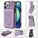 iPhone 13 Pro Max N.BEKUS Vertical Flip Card Slot RFID Phone Case - Purple