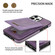 iPhone 13 Pro Max N.BEKUS Vertical Flip Card Slot RFID Phone Case - Purple