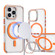 iPhone 13 Pro Max Dual-Color Clear Acrylic Hybrid TPU Lens Flip Holder MagSafe Phone Case - Orange