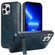 iPhone 13 Pro Max Retro Leather Invisible Stand MagSafe Phone Case - Blue