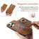 iPhone 13 Pro Max Retro Cross Leather Ring Side Insert Card Bag MagSafe Phone Case - Brown