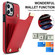 iPhone 13 Pro Max Metal Buckle Card Slots Phone Case - Red