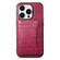 iPhone 13 Pro Max Crocodile Texture Card Bag Design Full Coverage Phone Case - Red