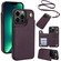 iPhone 13 Pro Max Crossbody Dual-Buckle Wallet Back Leather Phone Case - Dark Purple