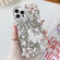 iPhone 13 Pro Max Handmade Butterfly Diamond Inlay PC Phone Case - White