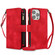 iPhone 13 Pro Max Dream 9-Card Zipper Wallet RFID Leather Phone Case with Lanyard - Red