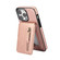 iPhone 13 Pro Max Zipper Wallet Split MagSafe Leather Back Phone Case - Rose Gold