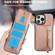 iPhone 13 Pro Max Zipper Wallet Split MagSafe Leather Back Phone Case - Rose Gold