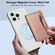 iPhone 13 Pro Max Zipper Wallet Split MagSafe Leather Back Phone Case - Rose Gold