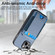 iPhone 13 Pro Max Carbon Fiber Vertical Flip Wallet Stand Phone Case - Blue