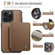 iPhone 13 Pro Max JEEHOOD J05 Business Magnetic Style RFID Leather Phone Case - Brown