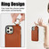 iPhone 13 Pro Max RFlD Anti-theft Double Buckle Ring Zipper Card Phone Case - Brown