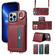 iPhone 13 Pro Max Crossbodys Card Bag Ring Holder Leather Phone Case - Red