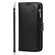 iPhone 13 Pro Max Microfiber Zipper Horizontal Flip Leather Case with Holder & Card Slots & Wallet - Black