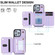 iPhone 13 Pro Max YM006 Skin Feel Zipper Card Bag Phone Case with Dual Lanyard - Light Purple