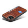 iPhone 13 Pro Max Denior Oil Wax Cowhide Card Slot Phone Case - Brown
