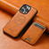 iPhone 13 Pro Max Suteni H15 MagSafe Oil Eax Leather Detachable Wallet Back Phone Case - Khaki