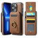 iPhone 13 Pro Max DG.MING K1 MagSafe Detachable Wallet RFID Back Cover Phone Case - Brown