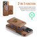 iPhone 13 Pro Max DG.MING K1 MagSafe Detachable Wallet RFID Back Cover Phone Case - Brown