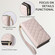 iPhone 13 Pro Max Crossbody Rhombic Zipper Tower Buckle Leather Phone Case with Lanyard - Beige