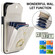 iPhone 13 Pro Max Rhombic Texture Card Bag Phone Case with Long Lanyard - White