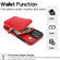 iPhone 13 Pro Max AwQuer Crossbody Zipper Wallet Bag Litchi Leather Phone Case - Red