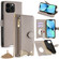 iPhone 13 Pro Max Crossbody Chain Fishtail Litchi Leather Phone Case - Grey