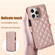 iPhone 13 Pro Max Crossbody Multifunction Rhombic Leather Phone Case - Rose Gold