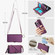 iPhone 13 Pro Max Crossbody Ring Multifunctional Wallet Leather Phone Case - Dark Purple