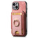 iPhone 13 Pro Max Retro Splitable Magnetic Stand Card Bag Leather Phone Case - Pink