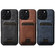 iPhone 13 Pro Max Suteni M5 Magnetic Card Bag MagSafe Leather Phone Case - Black