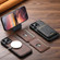 iPhone 13 Pro Max Suteni M5 Magnetic Card Bag MagSafe Leather Phone Case - Black