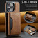 iPhone 13 Pro Max DG.MING MAGKING-K2 Series MagSafe RFID Card Bag Detachable Phone Case - Brown