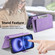 iPhone 13 Pro Max Ring Zipper Wallet RFID Blocking MagSafe Leather Phone Case - Purple