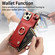 iPhone 13 Pro Max Fashion Ring Card Bag Phone Case with Hang Loop - Red