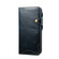 iPhone 13 Pro Max Denior Oil Wax Cowhide Magnetic Button Genuine Leather Case - Dark Blue